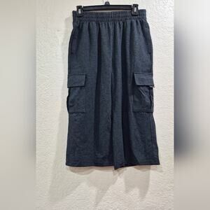 G Gradual Women's Charcoal Cargo Wide Pants Elastic Band Size S New With Tag